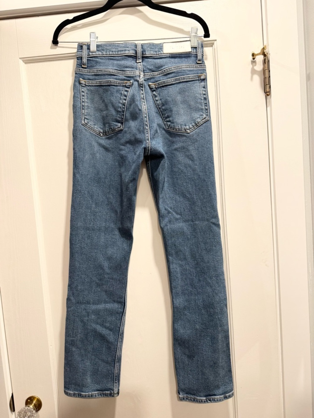 Re/Done RE/DONE High Rise Stretch Reissue Stovepipe Denim 25 Straight Leg 90s - Picture 7 of 9